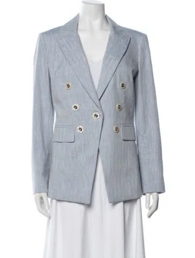 Pre-owned Veronica Beard Striped Coat In Blue
