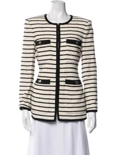 Pre-owned Veronica Beard Striped Coat In Neutral