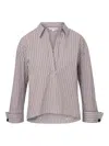Veronica Beard Draymond Striped Stretch Cotton-blend Poplin Shirt In Multi