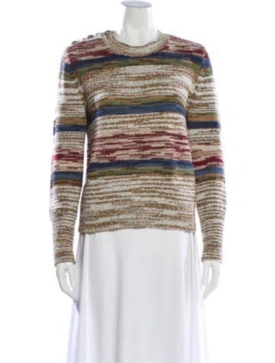 Pre-owned Veronica Beard Striped Crew Neck Sweater