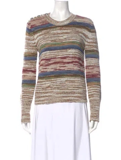 Pre-owned Veronica Beard Striped Crew Neck Sweater