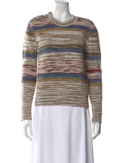 Pre-owned Veronica Beard Striped Crew Neck Sweater