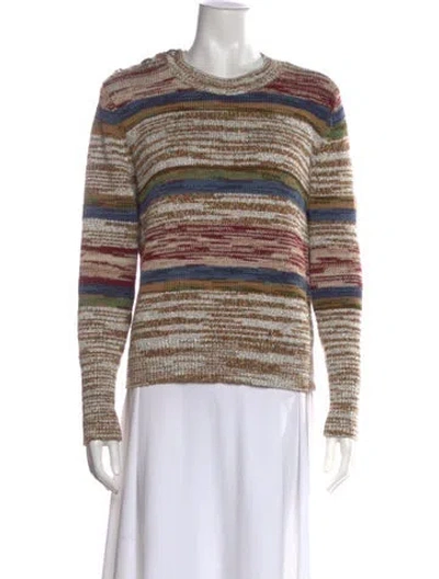 Pre-owned Veronica Beard Striped Crew Neck Sweater