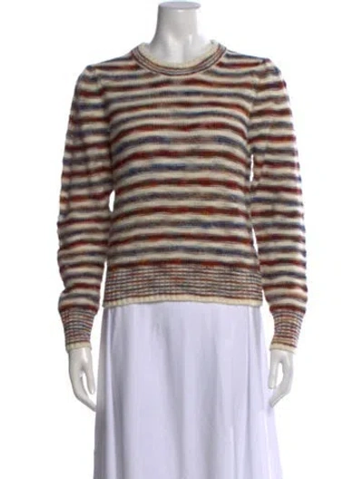 Pre-owned Veronica Beard Striped Crew Neck Sweater