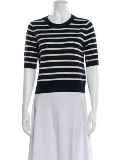 Pre-owned Veronica Beard Striped Crew Neck Sweater In Blue