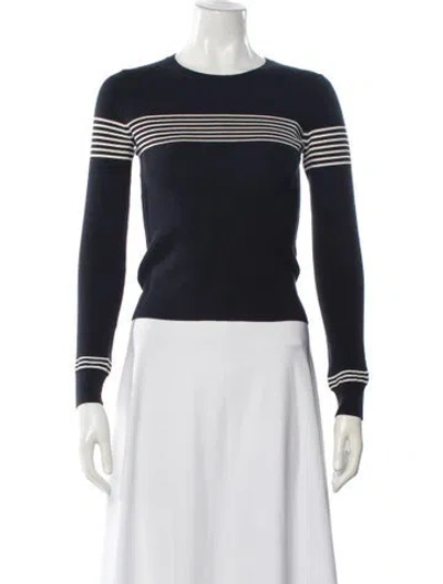 Pre-owned Veronica Beard Striped Crew Neck Sweater In Blue