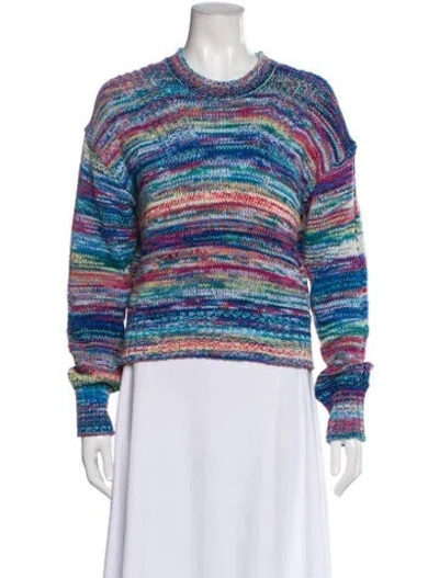 Pre-owned Veronica Beard Striped Crew Neck Sweater In Blue