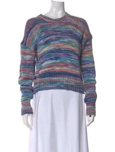 Pre-owned Veronica Beard Striped Crew Neck Sweater In Blue