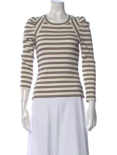 Pre-owned Veronica Beard Striped Crew Neck Sweater In Blue