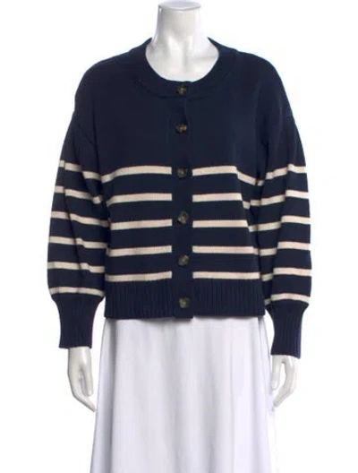 Pre-owned Veronica Beard Striped Crew Neck Sweater In Blue
