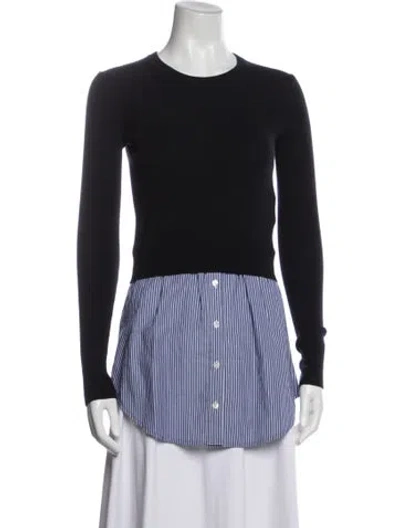 Pre-owned Veronica Beard Striped Crew Neck Sweater In Blue
