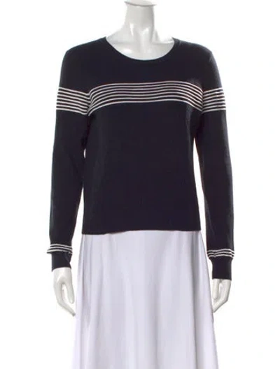 Pre-owned Veronica Beard Striped Crew Neck Sweater In Blue