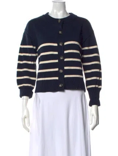 Pre-owned Veronica Beard Striped Crew Neck Sweater In Blue