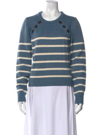 Pre-owned Veronica Beard Striped Crew Neck Sweater In Blue