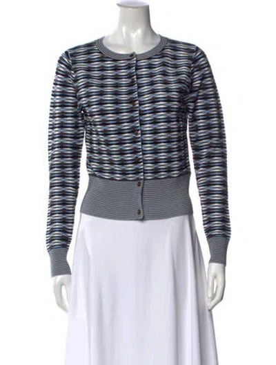 Pre-owned Veronica Beard Striped Crew Neck Sweater In Blue