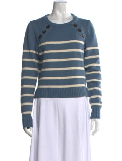 Pre-owned Veronica Beard Striped Crew Neck Sweater In Blue