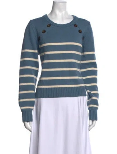 Pre-owned Veronica Beard Striped Crew Neck Sweater In Blue