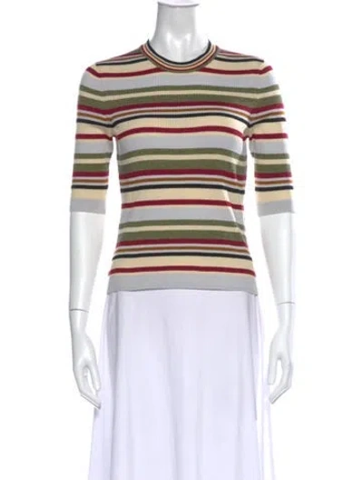 Pre-owned Veronica Beard Striped Crew Neck Sweater In Blue