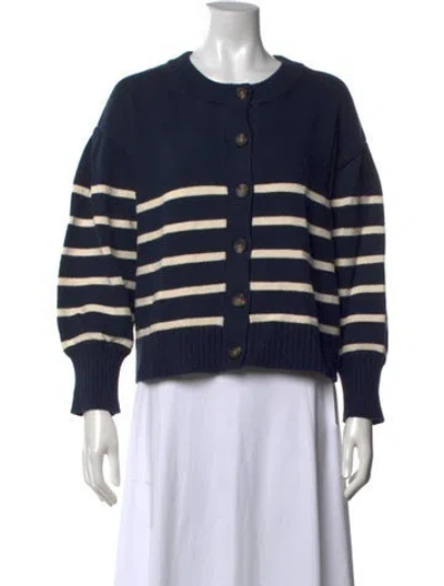 Pre-owned Veronica Beard Striped Crew Neck Sweater In Blue