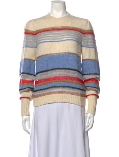 Pre-owned Veronica Beard Striped Crew Neck Sweater In Blue