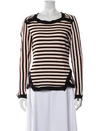 Pre-owned Veronica Beard Striped Crew Neck Sweater In Blue/white
