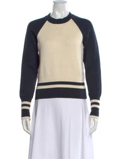 Pre-owned Veronica Beard Striped Crew Neck Sweater In Multi