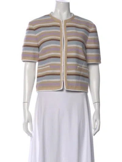 Pre-owned Veronica Beard Striped Crew Neck Sweater In Multi