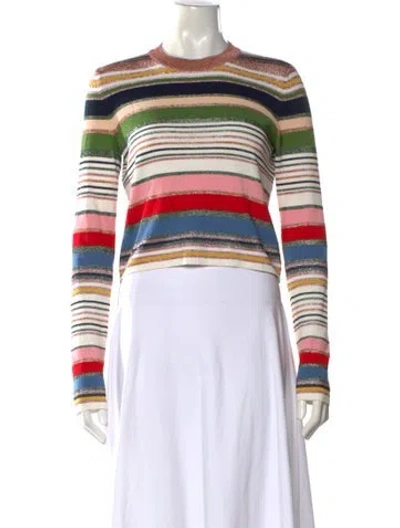 Pre-owned Veronica Beard Striped Crew Neck Sweater In Multi