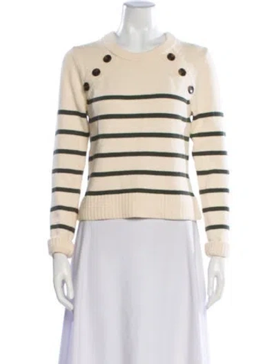Pre-owned Veronica Beard Striped Crew Neck Sweater In Neutral