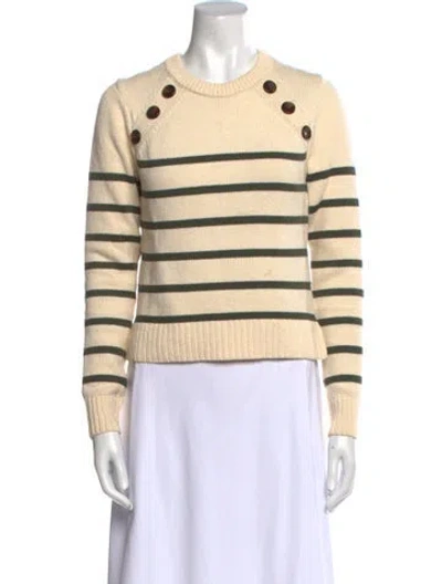 Pre-owned Veronica Beard Striped Crew Neck Sweater In Neutral