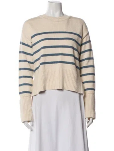 Pre-owned Veronica Beard Striped Crew Neck Sweater In Neutral