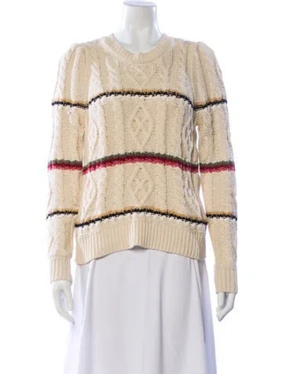 Pre-owned Veronica Beard Striped Crew Neck Sweater In Neutral