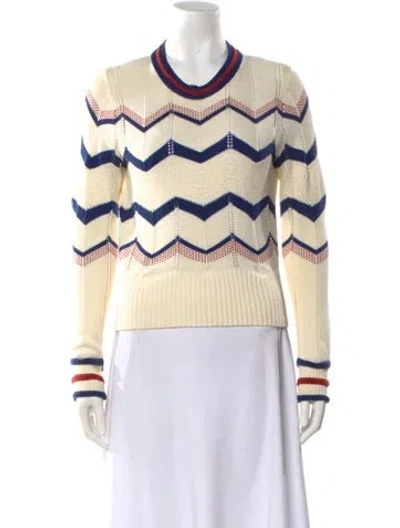 Pre-owned Veronica Beard Striped Crew Neck Sweater In Neutral