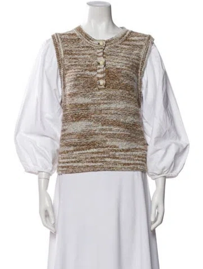 Pre-owned Veronica Beard Striped Crew Neck Sweater In Neutral