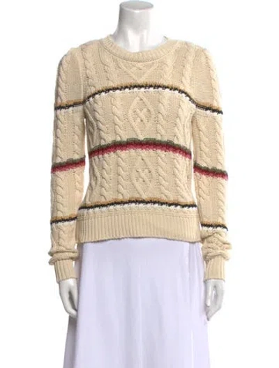 Pre-owned Veronica Beard Striped Crew Neck Sweater In Neutral