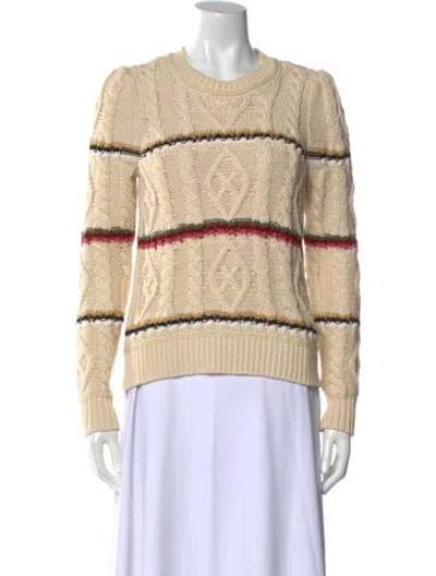 Pre-owned Veronica Beard Striped Crew Neck Sweater In Neutral