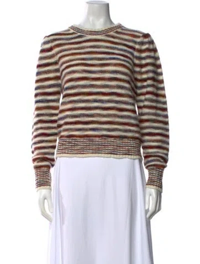 Pre-owned Veronica Beard Striped Crew Neck Sweater In Neutral
