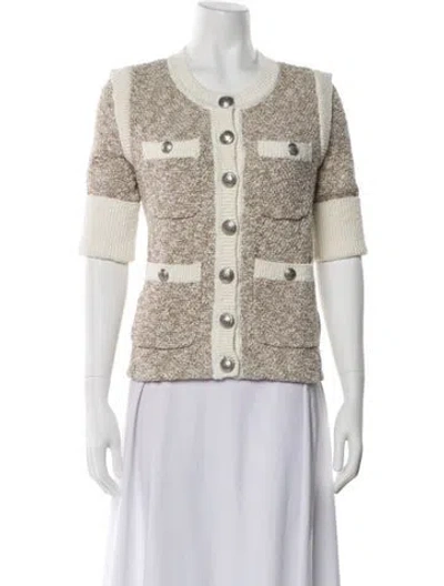 Pre-owned Veronica Beard Striped Crew Neck Sweater In Neutral