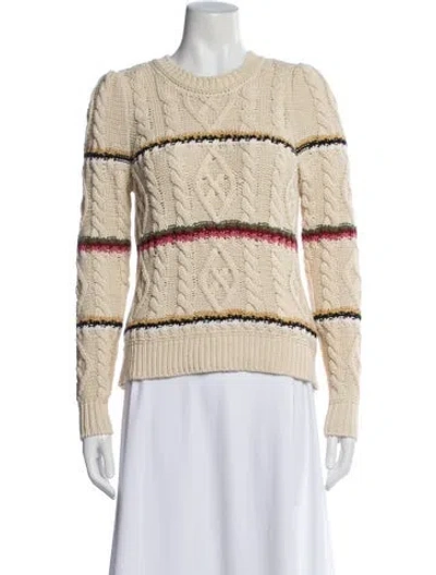 Pre-owned Veronica Beard Striped Crew Neck Sweater In Neutral