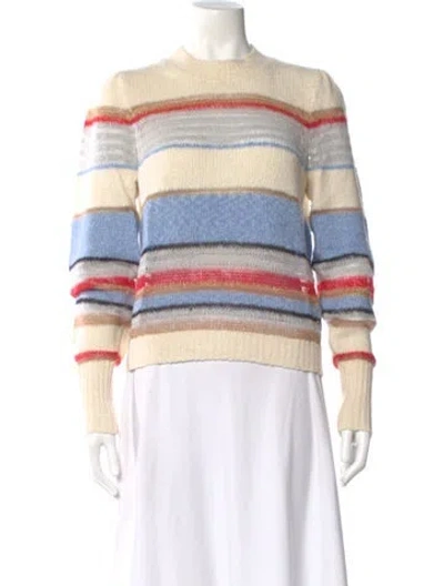 Pre-owned Veronica Beard Striped Crew Neck Sweater In Neutral