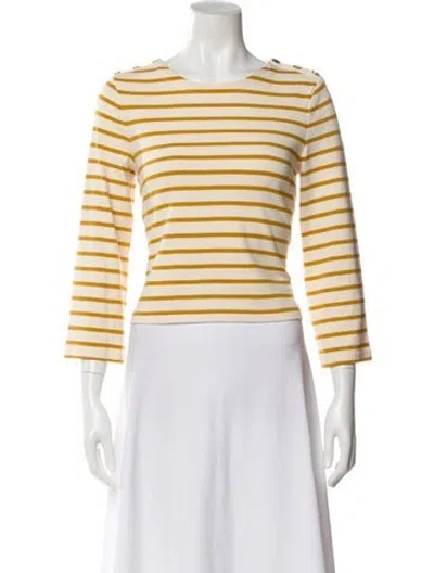 Pre-owned Veronica Beard Striped Crew Neck Sweater In Neutral