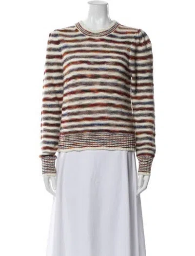 Pre-owned Veronica Beard Striped Crew Neck Sweater In Neutral