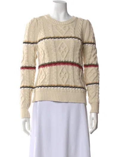 Pre-owned Veronica Beard Striped Crew Neck Sweater In Neutral