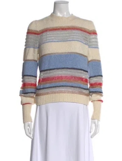 Pre-owned Veronica Beard Striped Crew Neck Sweater In Neutral