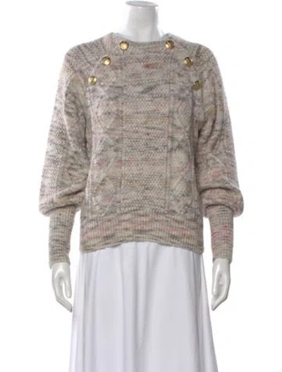 Pre-owned Veronica Beard Striped Crew Neck Sweater In Neutral