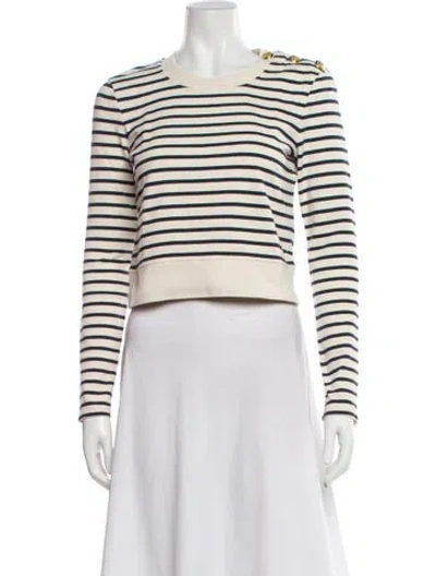 Pre-owned Veronica Beard Striped Crew Neck Sweater In Neutral