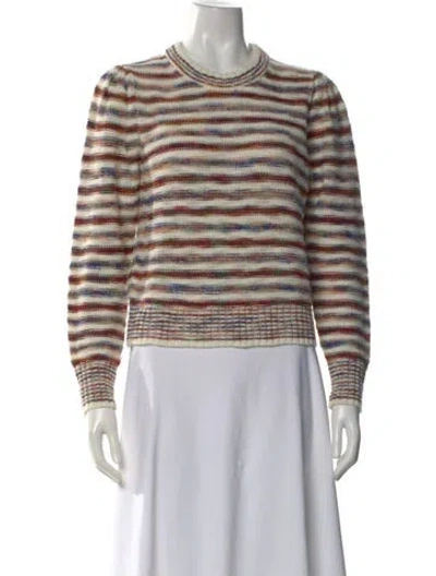 Pre-owned Veronica Beard Striped Crew Neck Sweater In Neutral