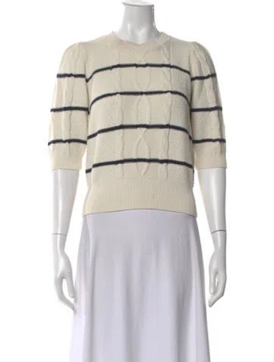 Pre-owned Veronica Beard Striped Crew Neck Sweater In Neutral