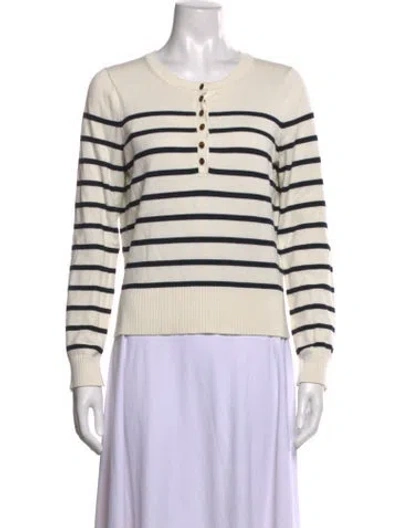 Pre-owned Veronica Beard Striped Crew Neck Sweater In Neutral