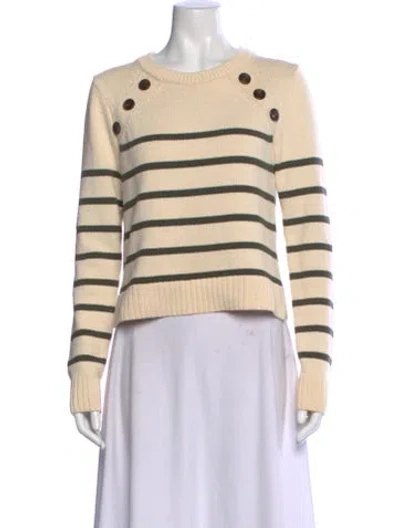 Pre-owned Veronica Beard Striped Crew Neck Sweater In Neutral